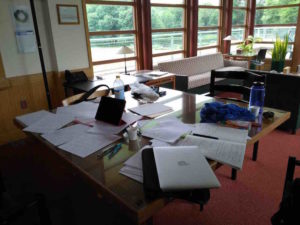 photo of desk with papers